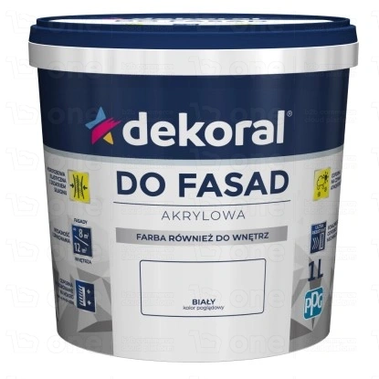 Farba elewacyjna Dekoral Polinit ciepła biel 1l