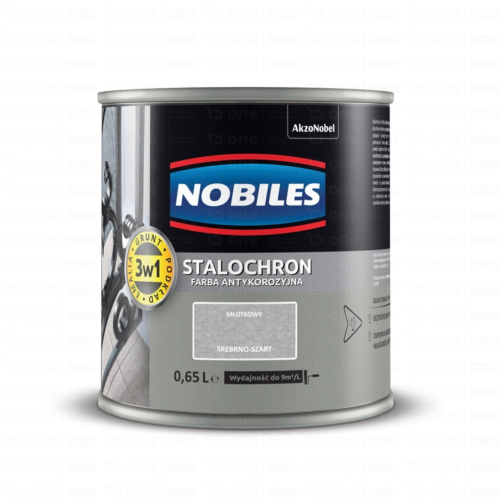 Farba antykorozyjna Nobiles Stalochron młotkowy srebrno-szary 0,65 l