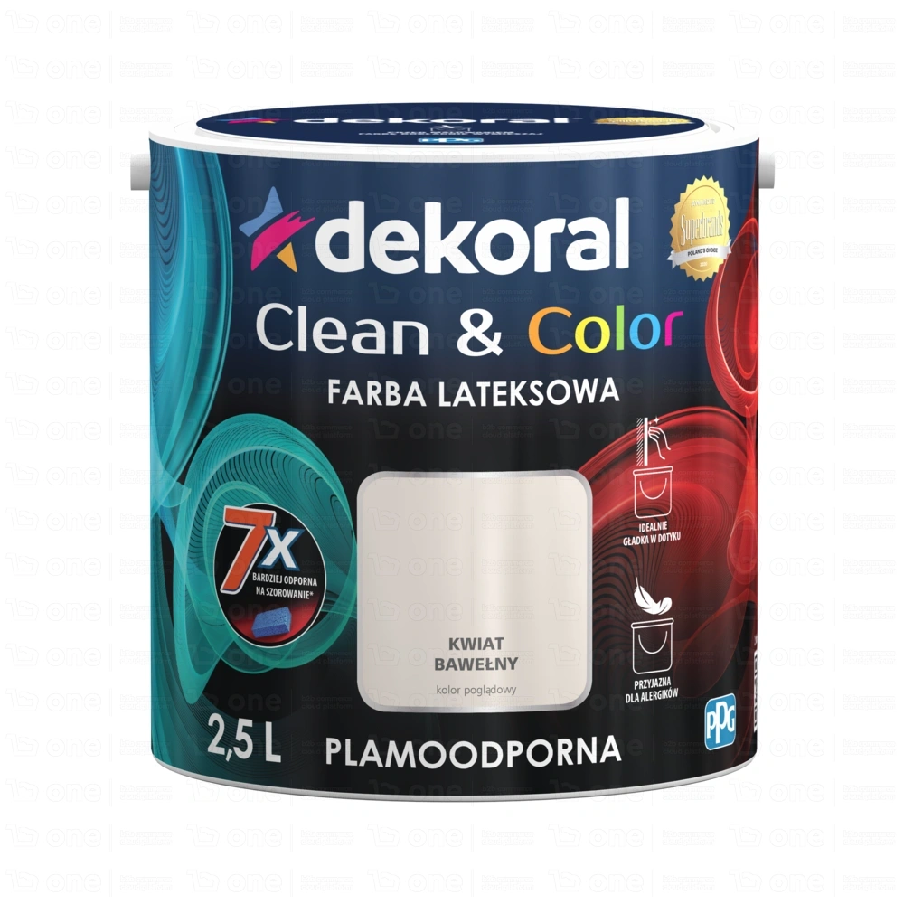 Farba lateksowa Dekoral Clean&Color kwiat bawełny satyna 2,5 l