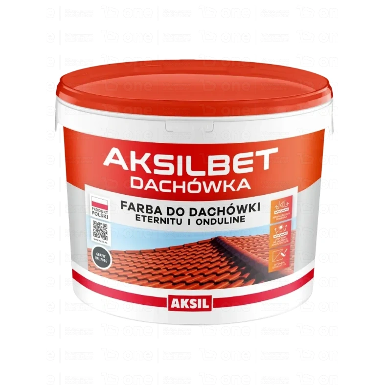Farba akrylowo-silikonowa Aksil Aksilbet Dachówka do dachówek, eternitu i onduline grafitowy RAL 7016 10 l
