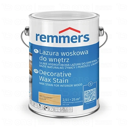 Lazura woskowa do wnętrz Remmers Wohnraum-Lasur bezbarwna 10 l