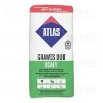 Zaprawa klejąca Atlas Grawis Duo do styropianu i zatapiania siatki biały 25 kg