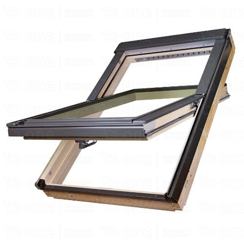 Okno dachowe Fakro FTP-V U41 BPMX RAL 9005 78x1183-szybowe drewniane