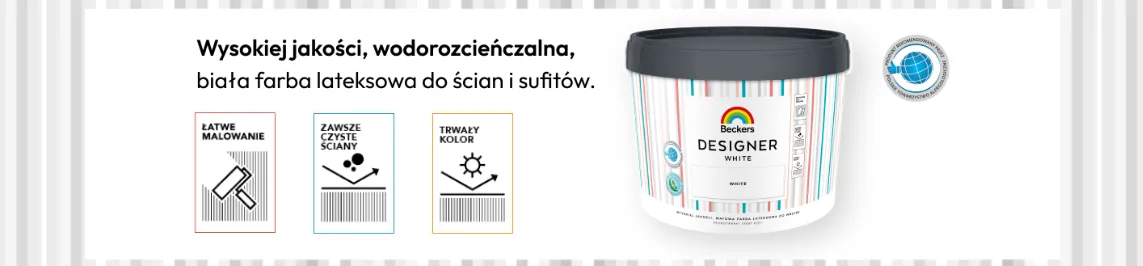 Farba lateksowa Beckers Designer White do ścian i sufit&oacute;w