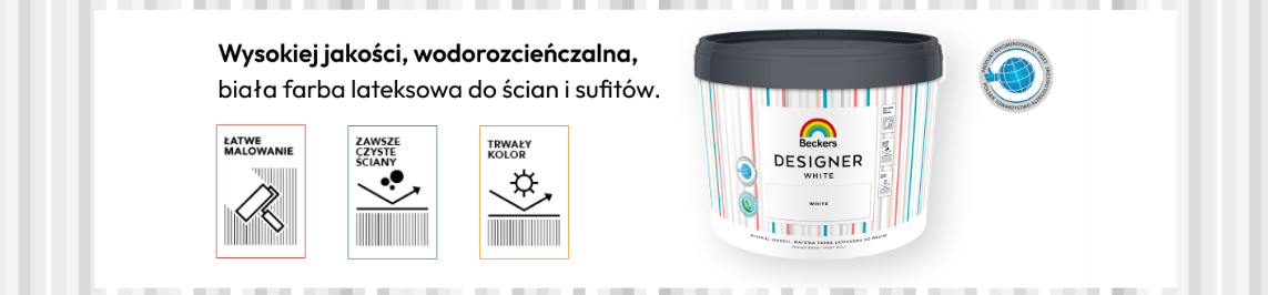 Farba lateksowa Beckers Designer White do ścian i sufit&oacute;w